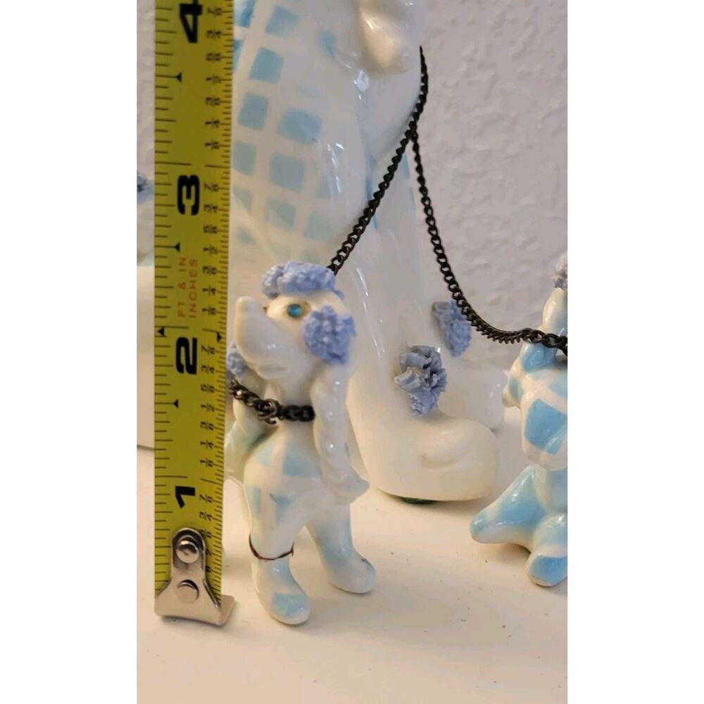 Vtg. 50s Kreiss & Company Poodle w/Puppies on Chain Leash Made in Japan - Picture 14 of 16